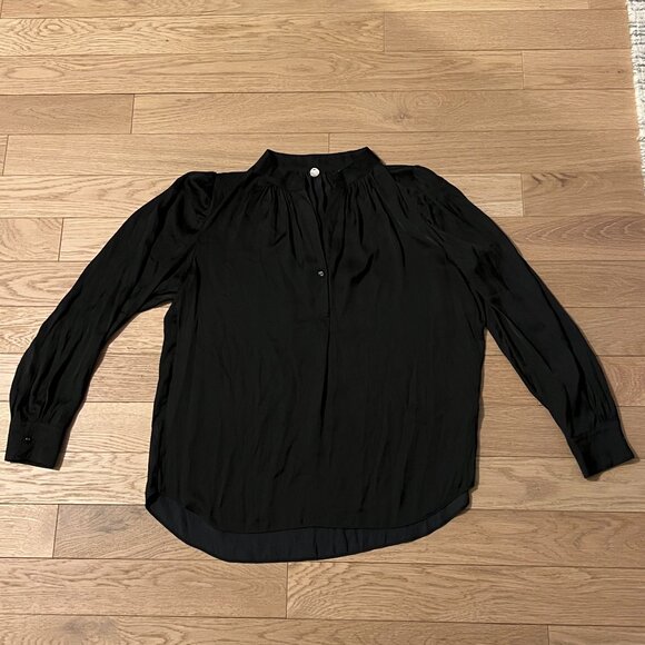 Black Margaret O'Leary Silk Blouse Size XS - Picture 1 of 4